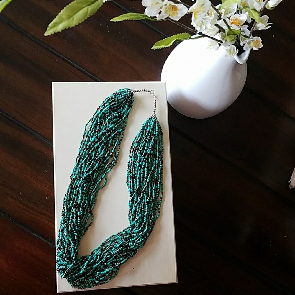 Handmade glass bead necklace